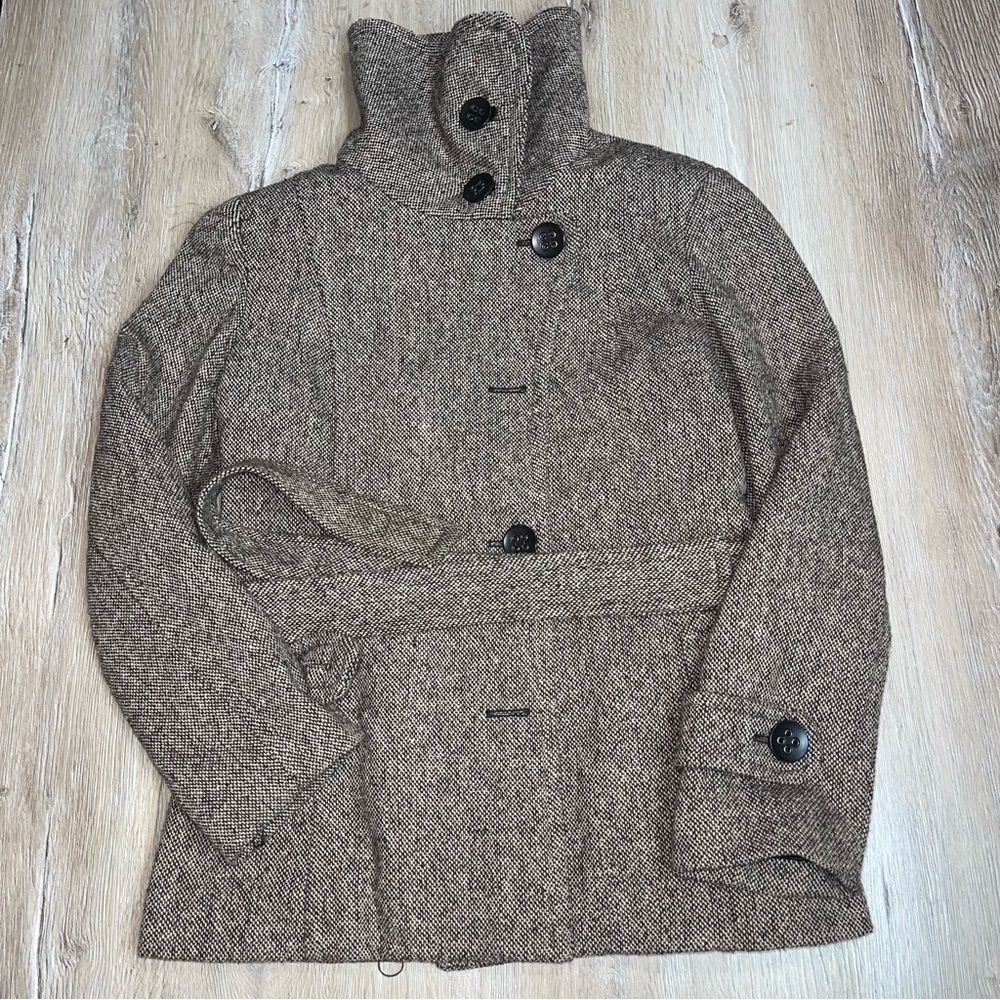 Vintage Covington Outerwear Women’s Wool Blend Coat Brown Trench Premium Button